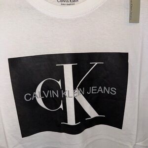 Calvin Klein Jeans White T-Shirt with Black Logo